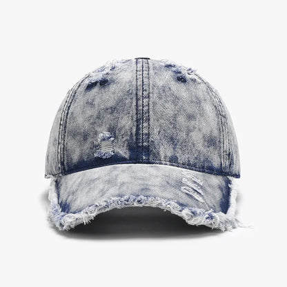 Distressed Cotton Adjustable Baseball Cap