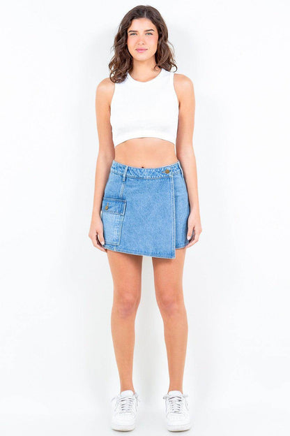 American Bazi Cargo Pocket Denim Skort for Trendy Style