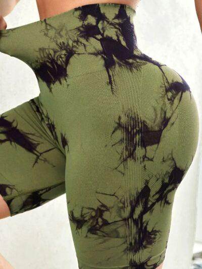 Tie-Dye High Waist Active Shorts for Women Workout Gear