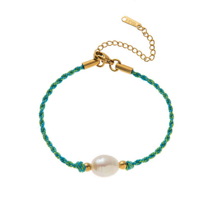 Stainless Steel Heart And Sun Colorful Rope Bracelet