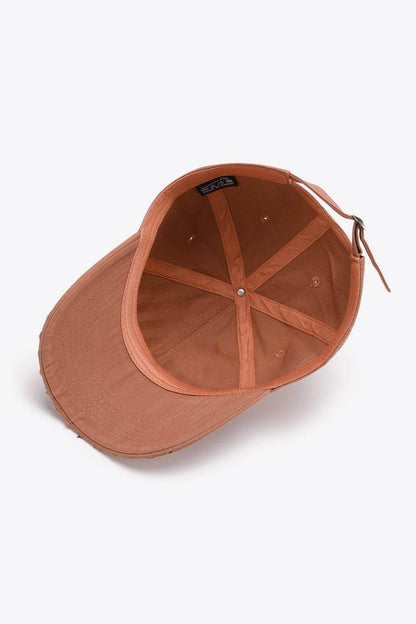 Distressed Adjustable Baseball Cap for Casual Style