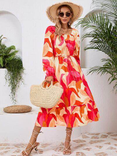Stylish Printed Long Sleeve Midi Dress for All Occasions