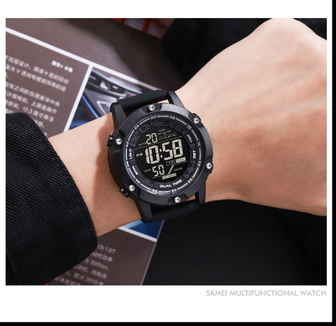 Mens Sports Electronic Silicone Strap Watch A Multifunctional