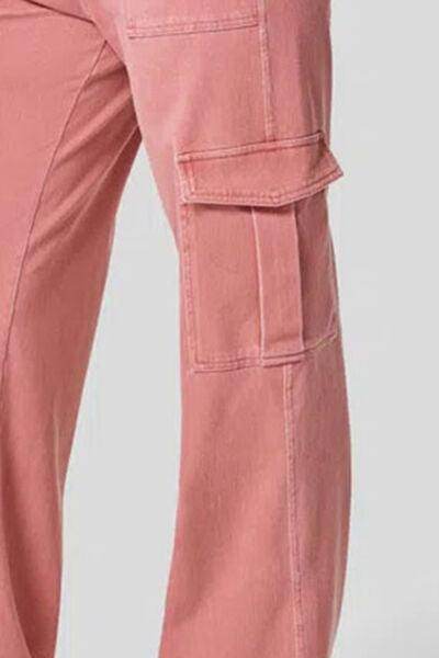 High Waist Straight Leg Cargo Jeans for Modern Style