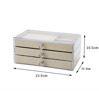 Multi-layer anti-oxidation jewelry box, earrings necklace bracelet jewelry storage box large capacity