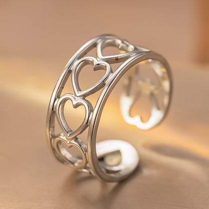 Stainless Steel Adjustable Open Ring For Women