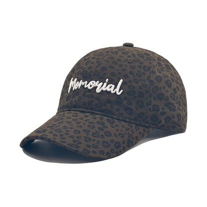 Retro Leopard-print Embroidered Baseball Cap Washed And Distressed