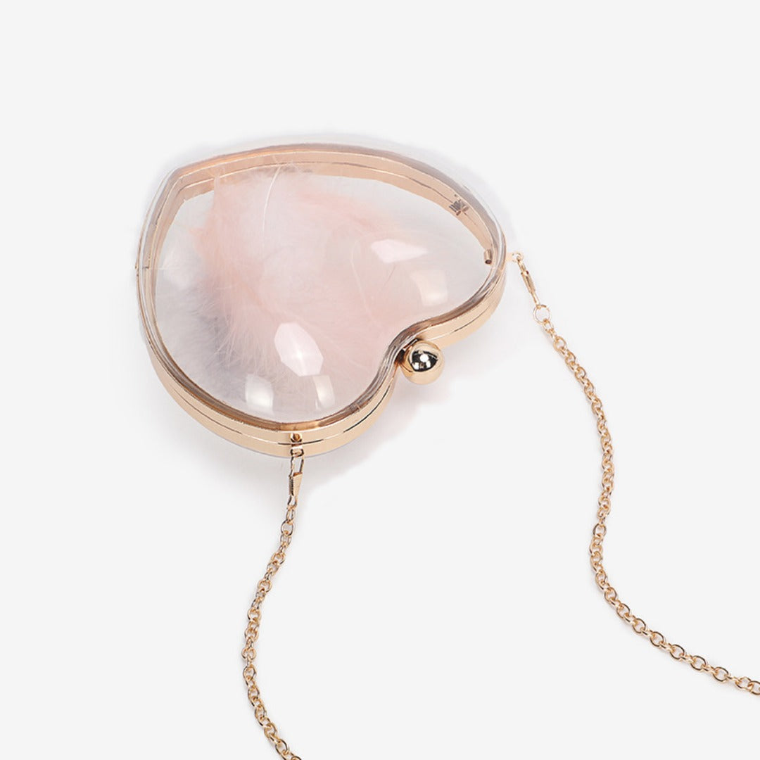Transparent small bag heart shaped, women&