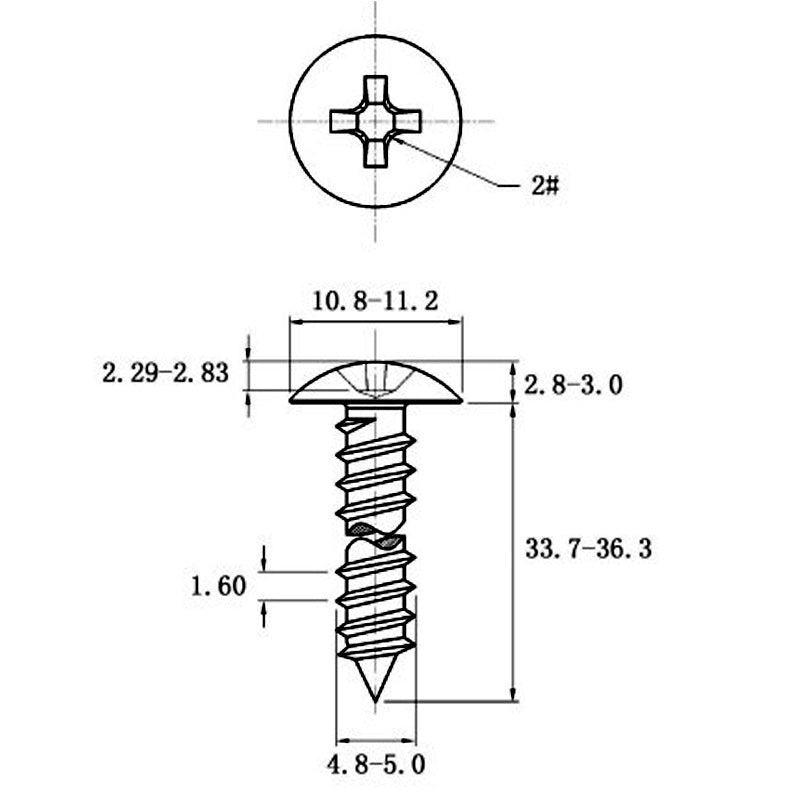 Stainless Steel Cross Big Head Self-tapping Screw Mushroom-shaped Haircut Round Head