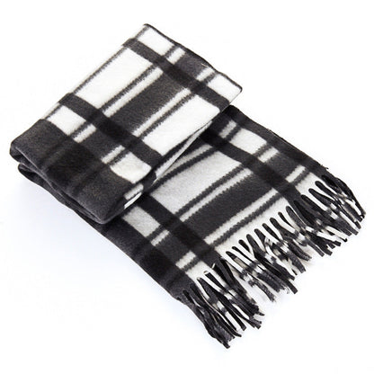 Autumn And Winter Black And White Plaid Plus-sized Thickening Thermal Men&