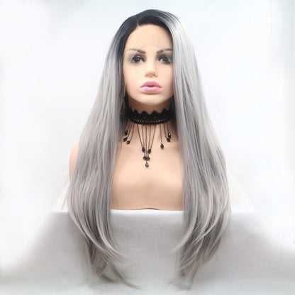 24" Long Straight Lace Front Wig