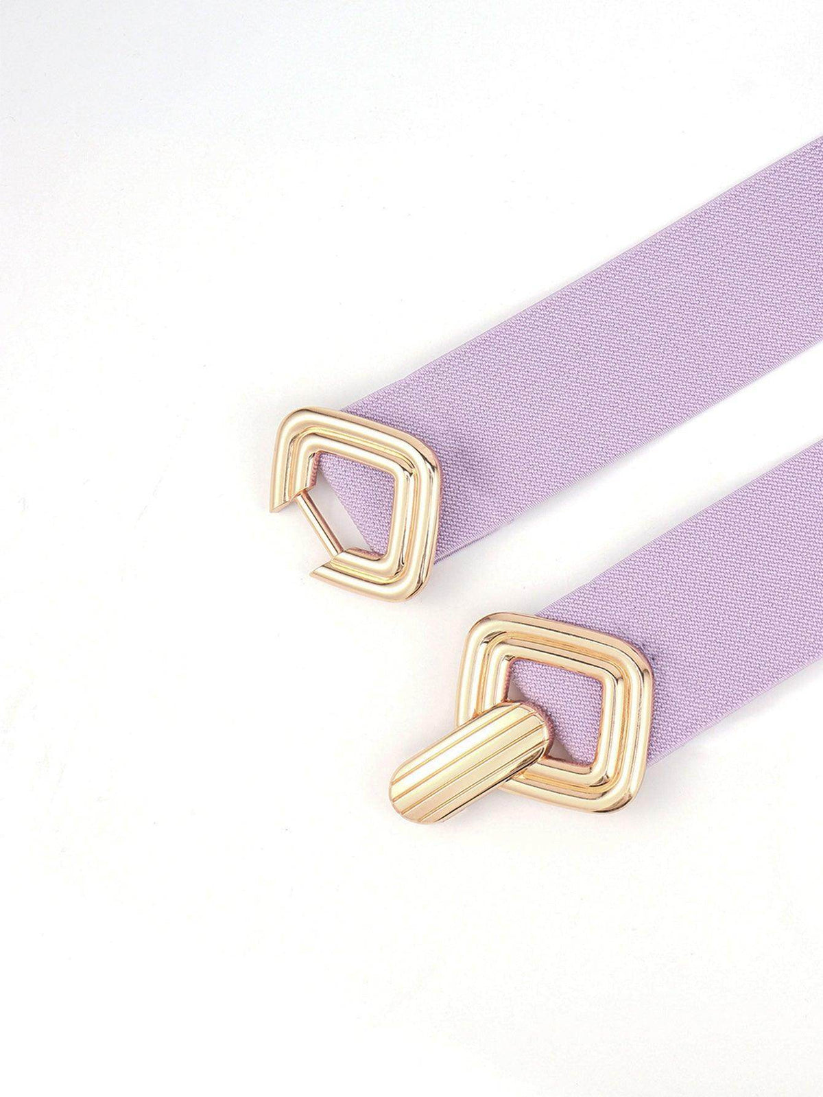 Geometric Buckle Elastic Wide Belt for Stylish Comfort