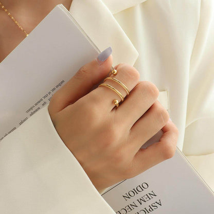 Titanium Steel Wrap Ring for Stylish Everyday Wear