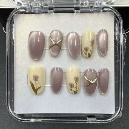 1037- Handmade press on nails fake nails removable