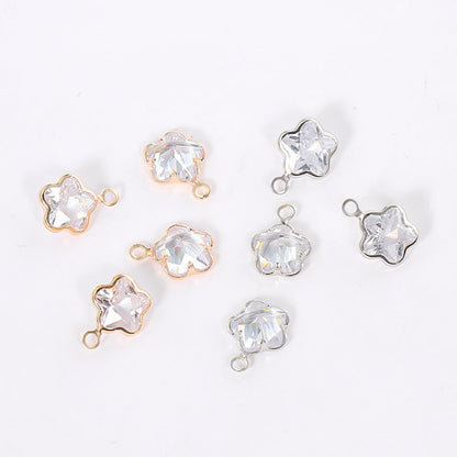 Geometric Zircon Bezel Set Pendant - Gold Plated Color Retention Charm for DIY Earring Jewelry Making Accessories