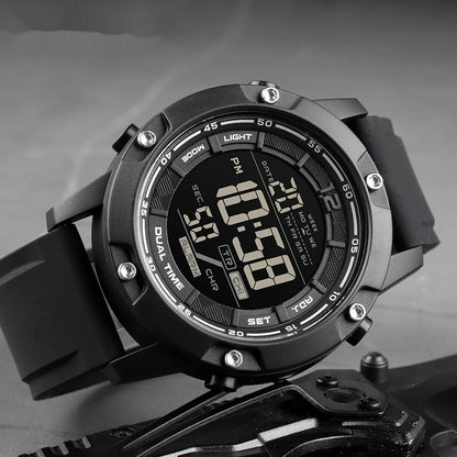 Mens Sports Electronic Silicone Strap Watch A Multifunctional