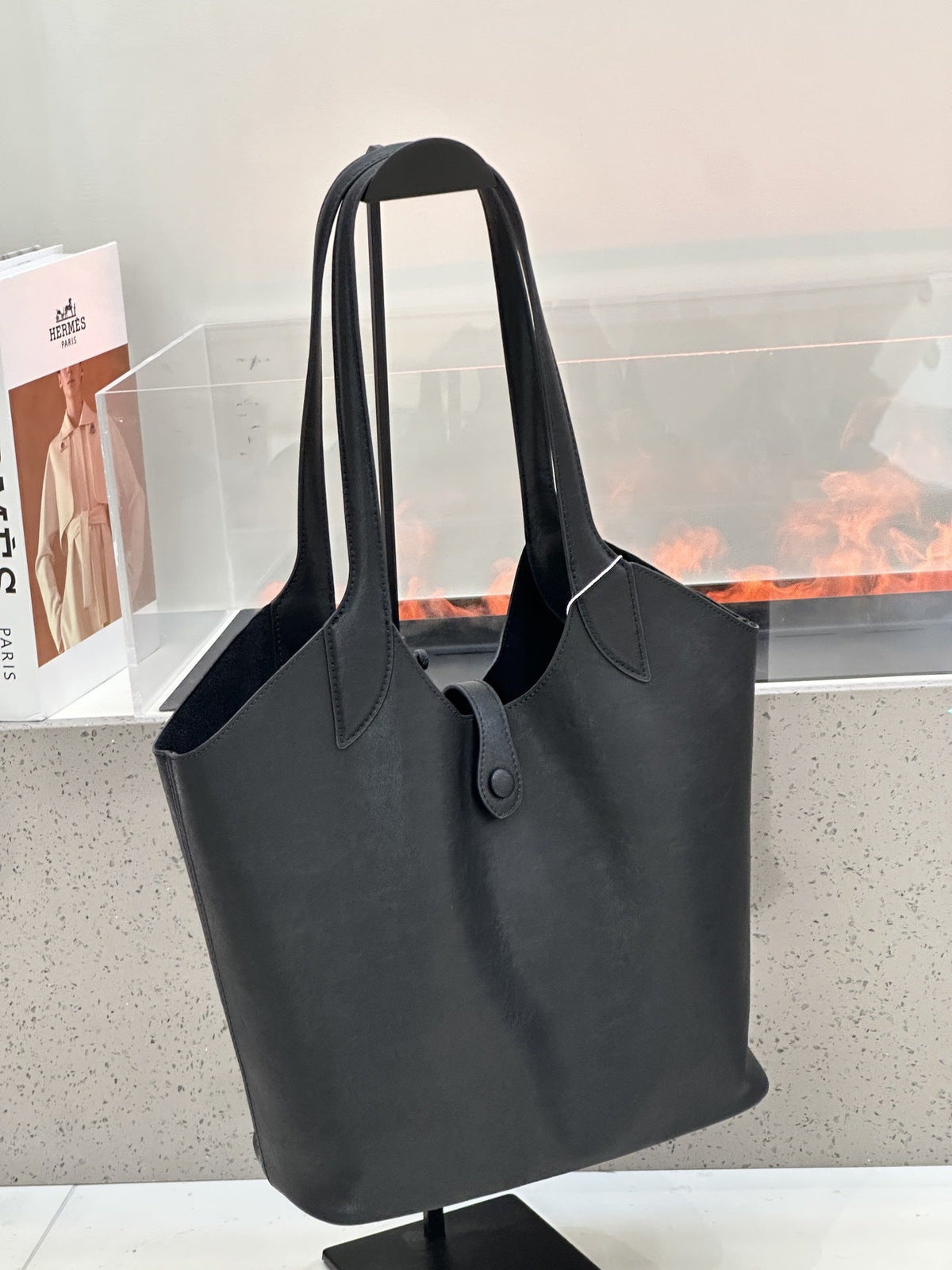 Minimalist High-end Style Basket Bag, New Autumn And Winter Genuine Leather Women&