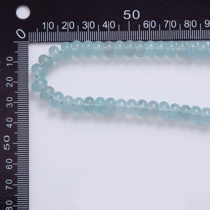 8mm Blue Aquamarine Rondelle Natural Gemstone Bead Strand Finding | WA-904