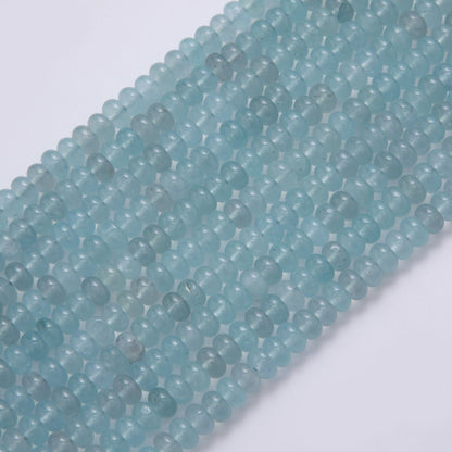 8mm Blue Aquamarine Rondelle Natural Gemstone Bead Strand Finding | WA-904