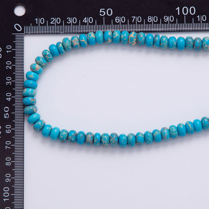 8mm Blue Teal Chrysocolla Rondelle Natural Gemstone Bead Strand Finding | WA-402