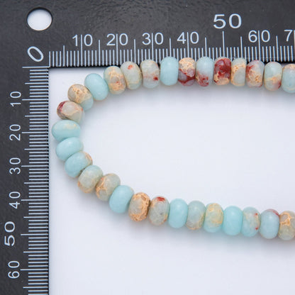 8mm Blue Imperial Jasper 8mm Blue Imperial Jasper Rondelle Natural Gemstone Bead Strand Finding | WA-3281 | WA-3281
