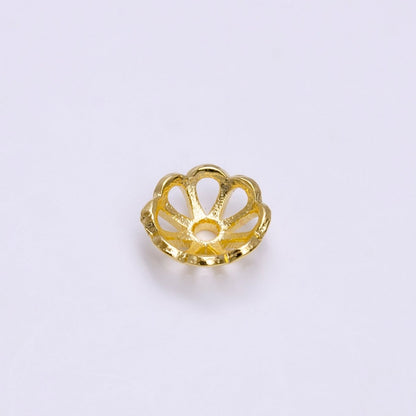 8mm Gold Filled Flower Bead Cap, Dainty Floral Bead Toppers, Bead Making Supply Z-920