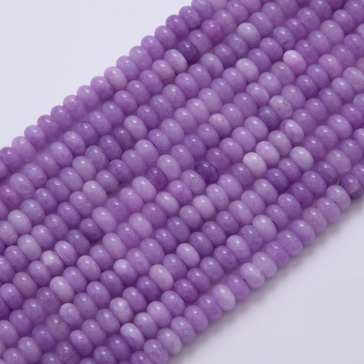 8mm Light Purple Amethyst Rondelle Natural Gemstone Bead Strand Finding | WA-584