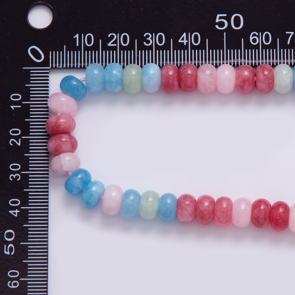 8mm Multicolor Pink-Blue-White Quartz Rondelle Natural Gemstone Bead Strand Finding | WA-399