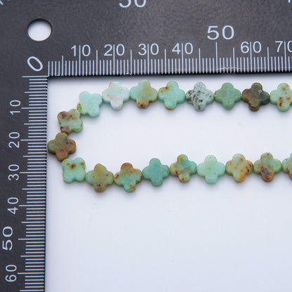 8mm Natural Gemstone Quatrefoil Bead Strand Finding | WA-3187 ~ WA-3204