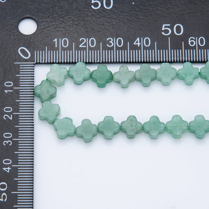 8mm Natural Gemstone Quatrefoil Bead Strand Finding | WA-3187 ~ WA-3204