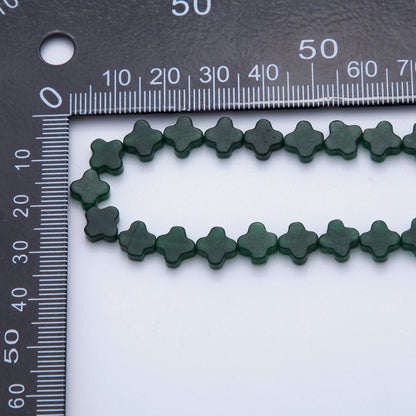 8mm Natural Gemstone Quatrefoil Bead Strand Finding | WA-3187 ~ WA-3204