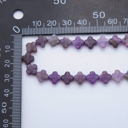 8mm Natural Gemstone Quatrefoil Bead Strand Finding | WA-3187 ~ WA-3204