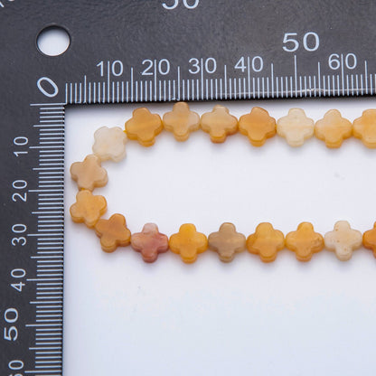 8mm Natural Gemstone Quatrefoil Bead Strand Finding | WA-3187 ~ WA-3204