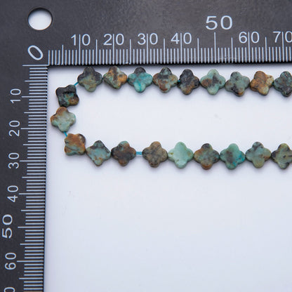 8mm Natural Gemstone Quatrefoil Bead Strand Finding | WA-3187 ~ WA-3204