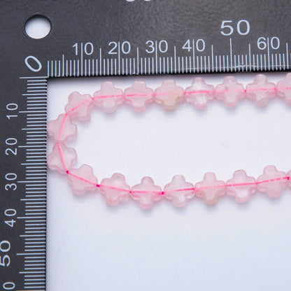 8mm Natural Gemstone Quatrefoil Bead Strand Finding | WA-3187 ~ WA-3204