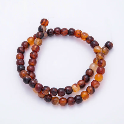 6.5mm x 8mm Natural Gemstone Rounded Cube Bead Strand Finding | WA-00017