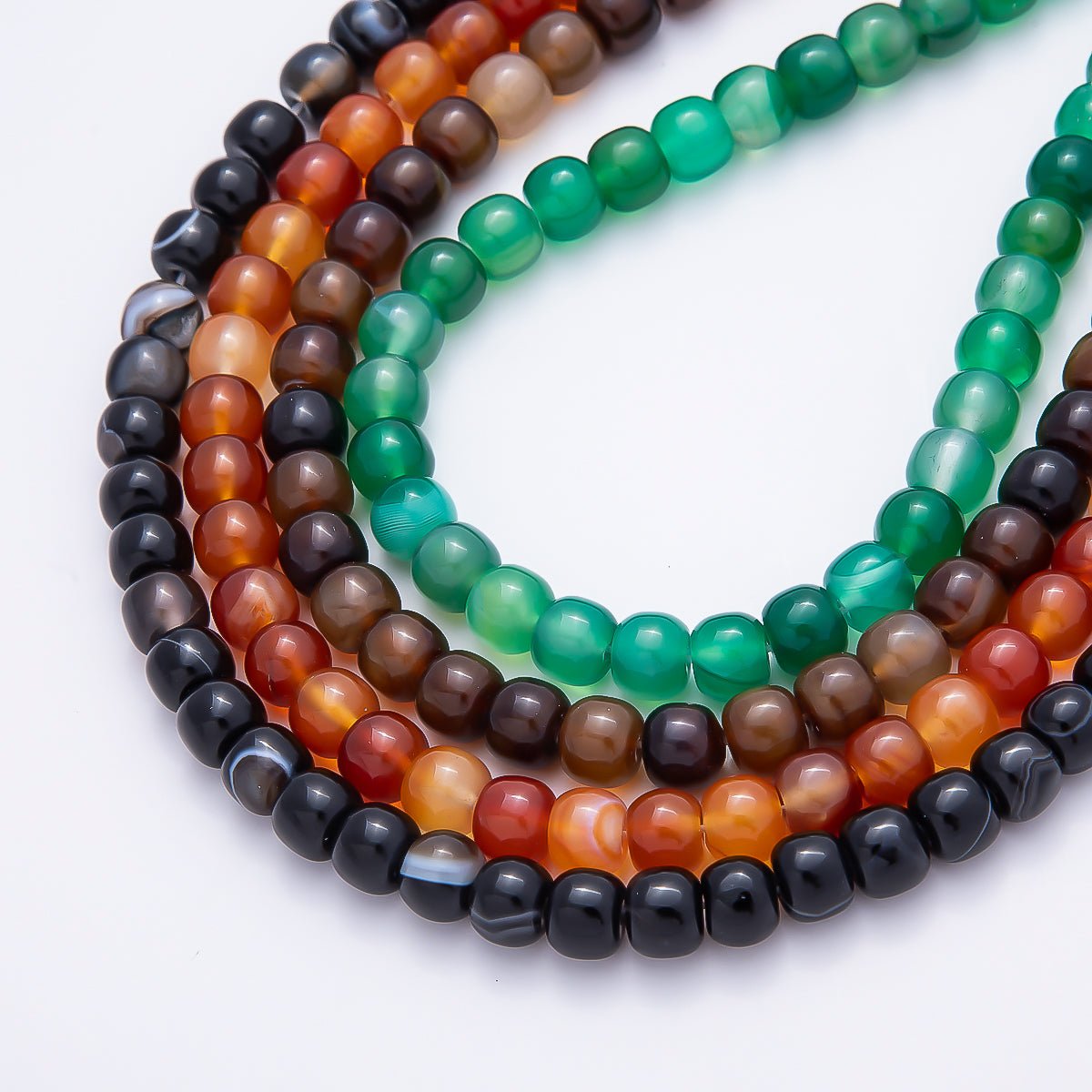 6.5mm x 8mm Natural Gemstone Rounded Cube Bead Strand Finding | WA-00017