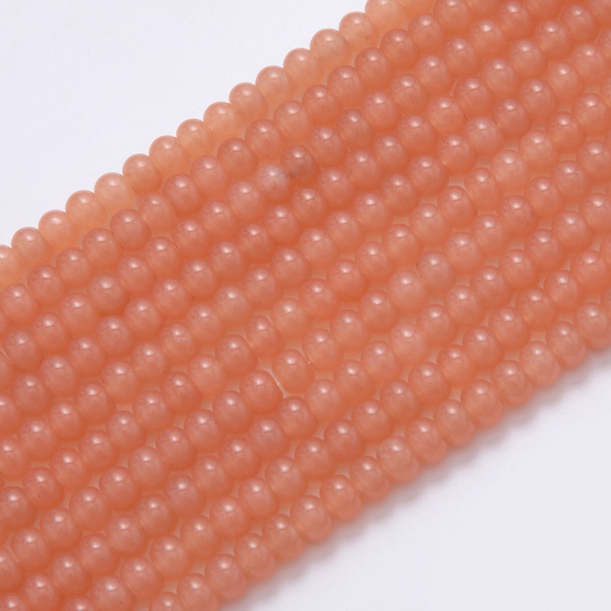 8mm Peach Sunstone Rondelle Natural Gemstone Bead Strand Finding | WA-025
