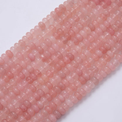 8mm Pink Quartz Rondelle Natural Gemstone Bead Strand Finding | WA-864