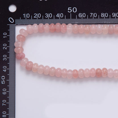 8mm Pink Quartz Rondelle Natural Gemstone Bead Strand Finding | WA-864