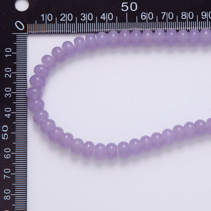 8mm Purple Agate Rondelle Natural Gemstone Bead Strand Finding | WA-031