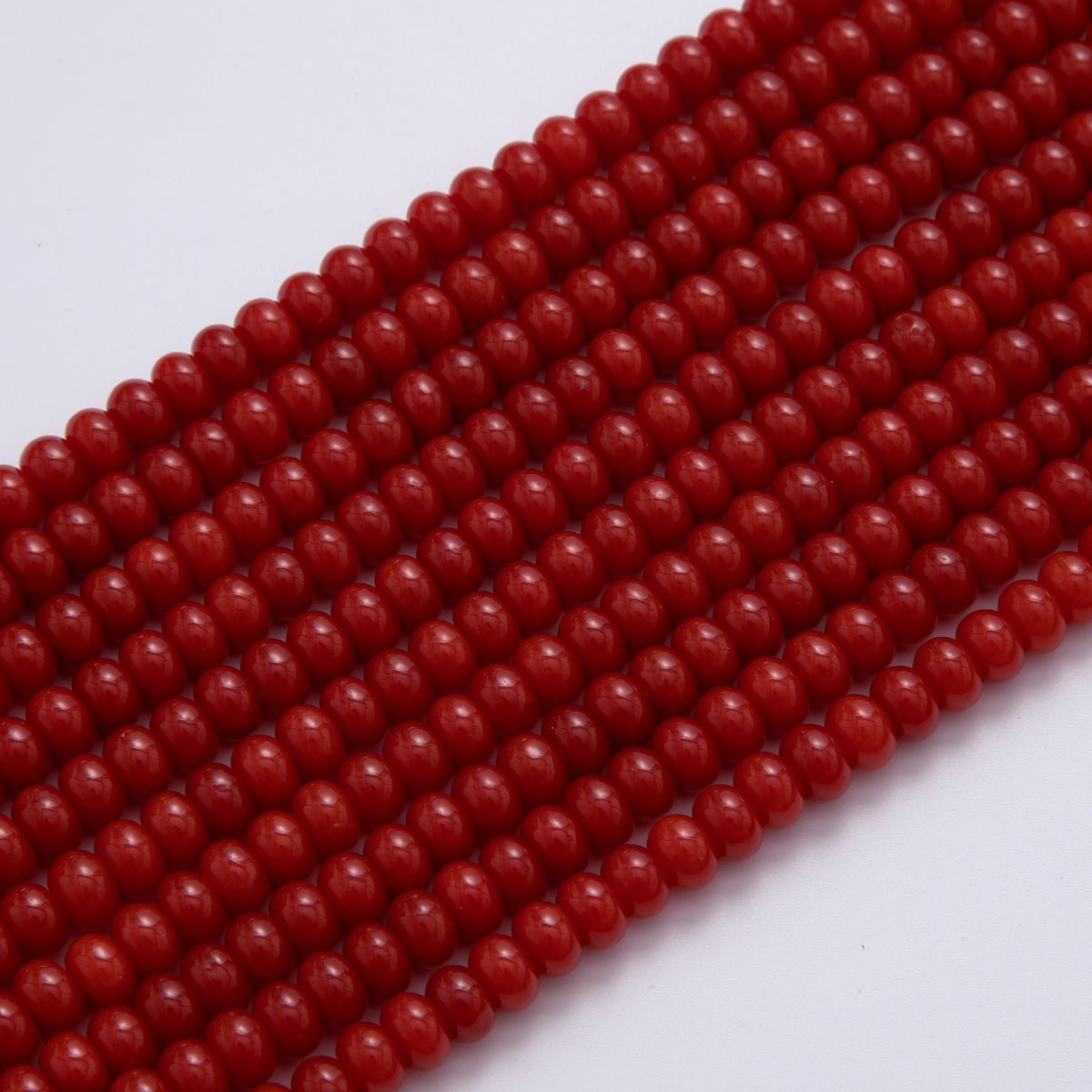 8mm Red Carnelian Rondelle Natural Gemstone Bead Strand Finding | WA-381