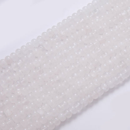 8mm White Quartz Rondelle Natural Gemstone Bead Strand Finding | WA-03295