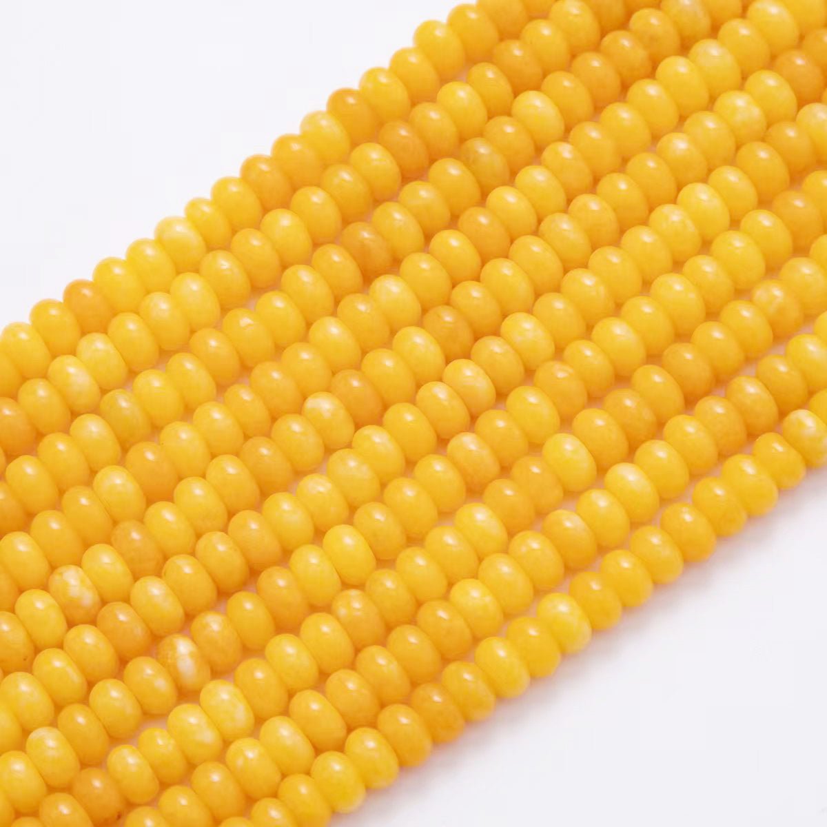 8mm Yellow Citrine Rondelle Natural Gemstone Bead Strand Finding | WA-677