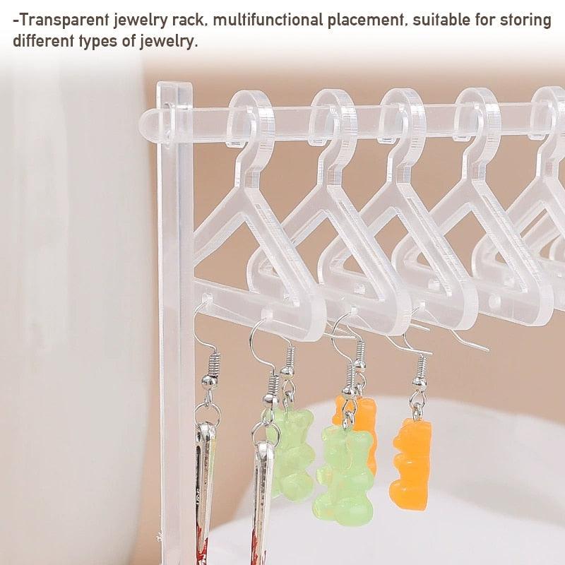 8PCS Hanger Transparent Acrylic Jewelry Creative Display Rack Earring Jewelry Storage Pendants Storage Ornaments  Dangle Earring Hanging Organizer Mini Earring Necklace Hanger Jewelry Organizer
