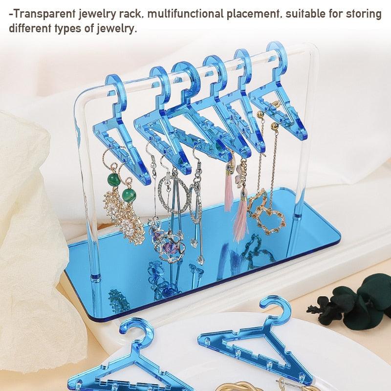 8PCS Hanger Transparent Acrylic Jewelry Creative Display Rack Earring Jewelry Storage Pendants Storage Ornaments  Dangle Earring Hanging Organizer Mini Earring Necklace Hanger Jewelry Organizer