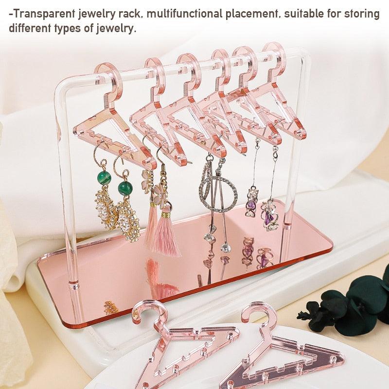 8PCS Hanger Transparent Acrylic Jewelry Creative Display Rack Earring Jewelry Storage Pendants Storage Ornaments  Dangle Earring Hanging Organizer Mini Earring Necklace Hanger Jewelry Organizer