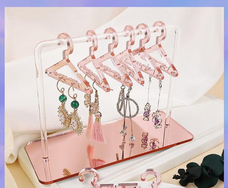 8PCS Hanger Transparent Acrylic Jewelry Creative Display Rack Earring Jewelry Storage Pendants Storage Ornaments  Dangle Earring Hanging Organizer Mini Earring Necklace Hanger Jewelry Organizer
