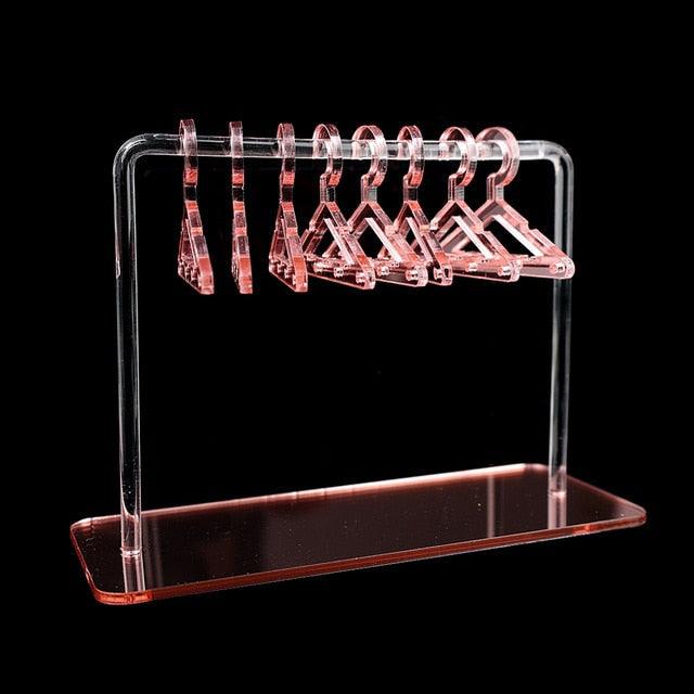 8PCS Hanger Transparent Acrylic Jewelry Creative Display Rack Earring Jewelry Storage Pendants Storage Ornaments  Dangle Earring Hanging Organizer Mini Earring Necklace Hanger Jewelry Organizer