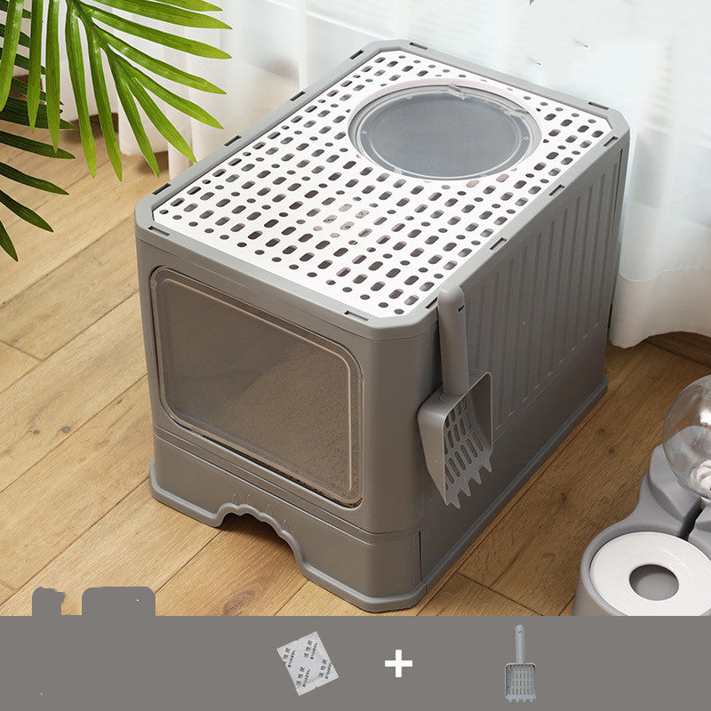 Large Double Door Drawer Foldable Cat Litter Basin